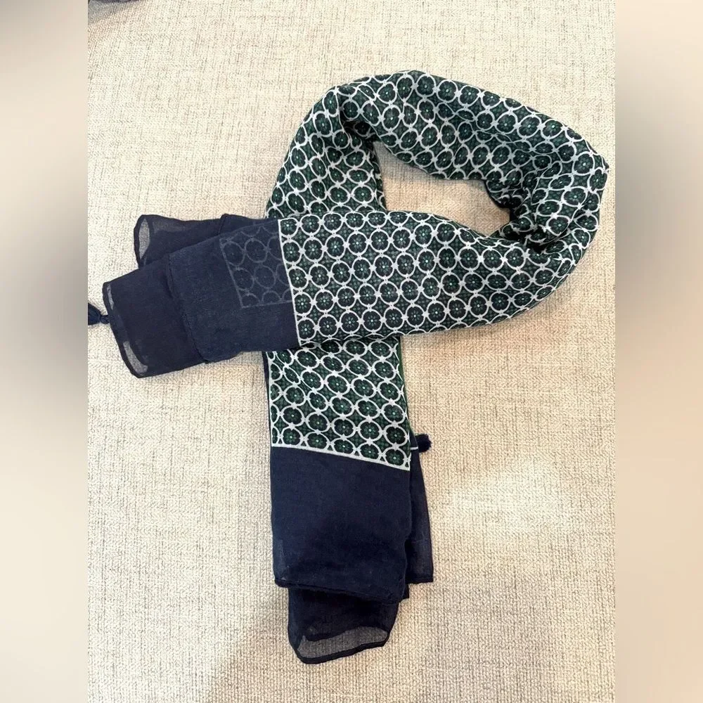 Large Green and Navy Women’s Scarf